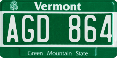 VT license plate AGD864