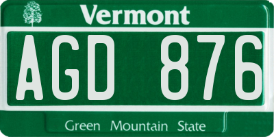 VT license plate AGD876