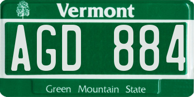 VT license plate AGD884