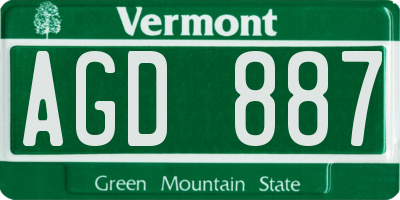 VT license plate AGD887