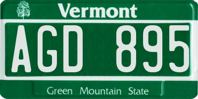 VT license plate AGD895