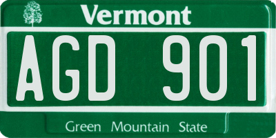VT license plate AGD901