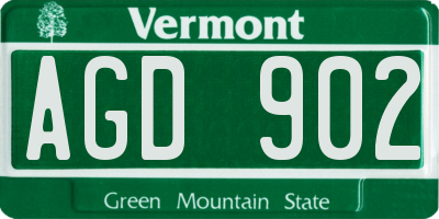 VT license plate AGD902