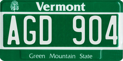 VT license plate AGD904
