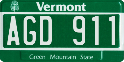 VT license plate AGD911