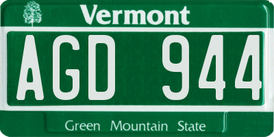 VT license plate AGD944