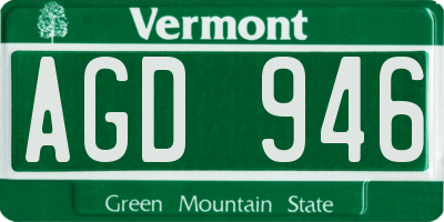 VT license plate AGD946