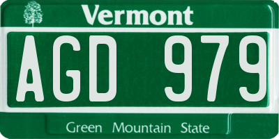 VT license plate AGD979