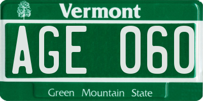 VT license plate AGE060