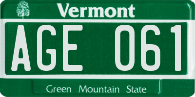 VT license plate AGE061