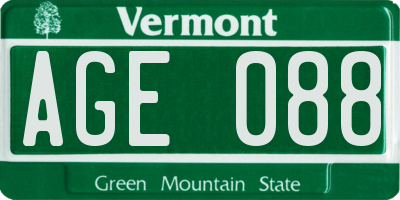 VT license plate AGE088