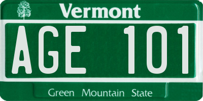 VT license plate AGE101