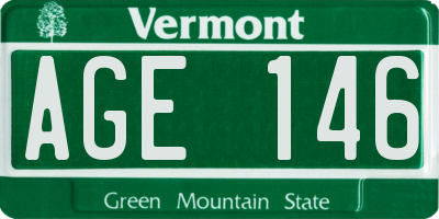 VT license plate AGE146
