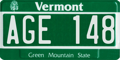VT license plate AGE148