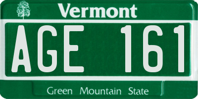 VT license plate AGE161