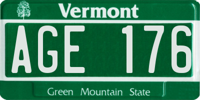 VT license plate AGE176