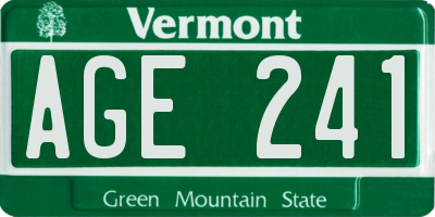 VT license plate AGE241