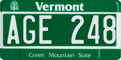 VT license plate AGE248