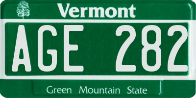VT license plate AGE282