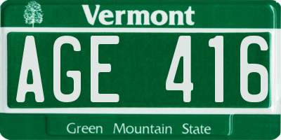 VT license plate AGE416