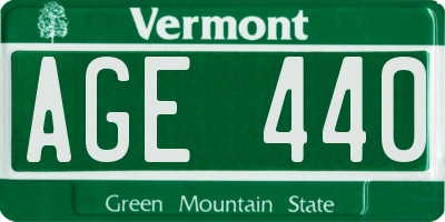 VT license plate AGE440