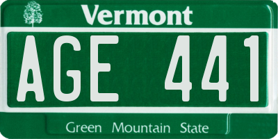 VT license plate AGE441