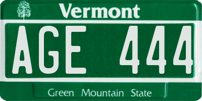 VT license plate AGE444