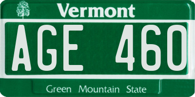 VT license plate AGE460