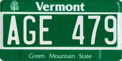 VT license plate AGE479