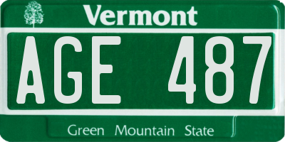 VT license plate AGE487