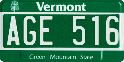 VT license plate AGE516