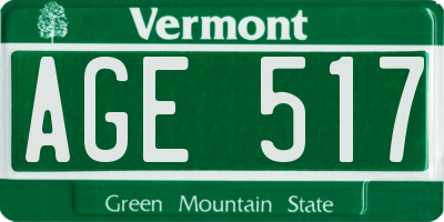 VT license plate AGE517