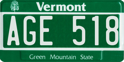 VT license plate AGE518