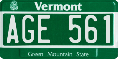 VT license plate AGE561