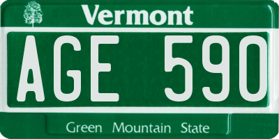 VT license plate AGE590
