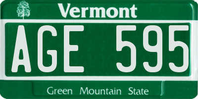 VT license plate AGE595