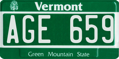 VT license plate AGE659