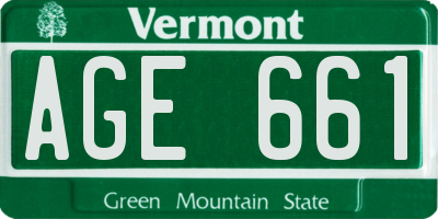 VT license plate AGE661