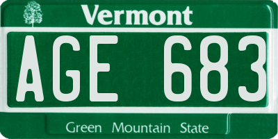 VT license plate AGE683