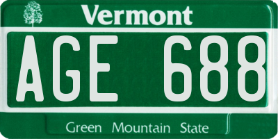 VT license plate AGE688