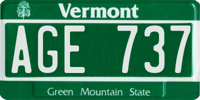 VT license plate AGE737