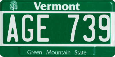 VT license plate AGE739