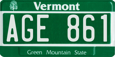 VT license plate AGE861