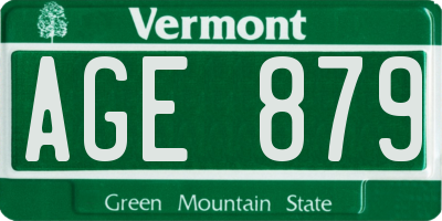 VT license plate AGE879