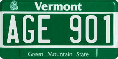 VT license plate AGE901