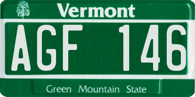 VT license plate AGF146