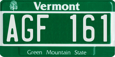 VT license plate AGF161