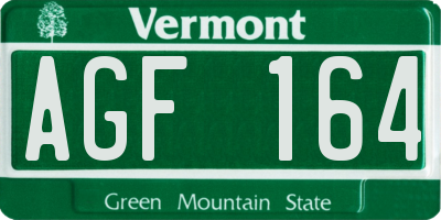 VT license plate AGF164