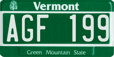 VT license plate AGF199