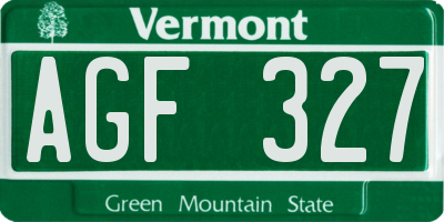 VT license plate AGF327